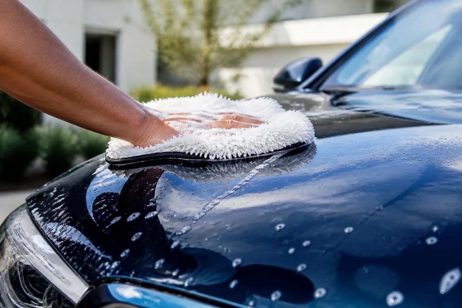 A freshly detailed vehicle exterior